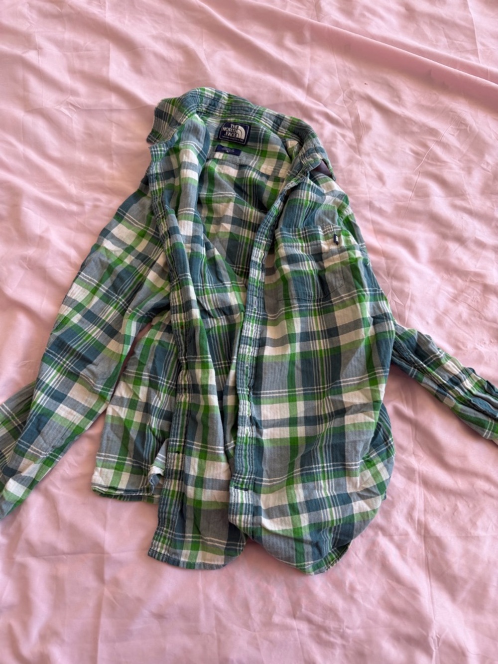 The North Face Green Plaid Button-Up Shirt